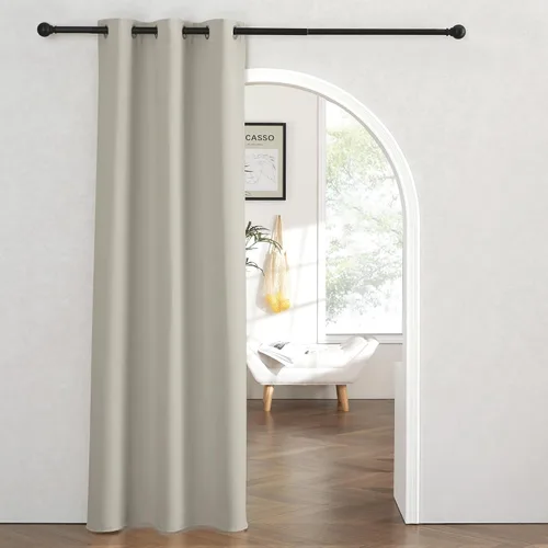 Vista 53 de RYB HOME Cortinas portátiles para puerta con privacidad, cortinas opacas y aislantes térmicas para dormitorio, armario, sala de estar, comedor, Beige