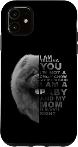 Vista 8 de Funda para iPhone 12 mini My Mom Said I am a Baby Chow Dog Mommy Mother Day