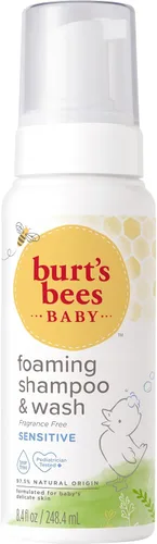 Vista 7 de Burt's Bees Jabón y champú espumoso para bebés sensibles, sin fragancia, sin lágrimas, probado por pediatras, 97.5% de origen natural, 258,9 ml