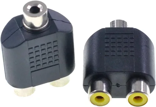 Vista 3 de 5 unids 0.138 in RCA Y Splitter Adaptador 1 Hembra a 2 Hembra para Audio Video AV TV Cable Convertir 3.5mm female to dual RCA female Y splitter