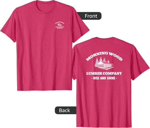 Vista 30 de Morning Wood Lumber Company - Camiseta con estampado de espalda delantera, Negro, S