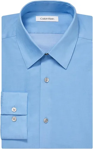 Vista 3 de Calvin Klein Men's Dress Shirt Slim Fit Non-iron Herringbone