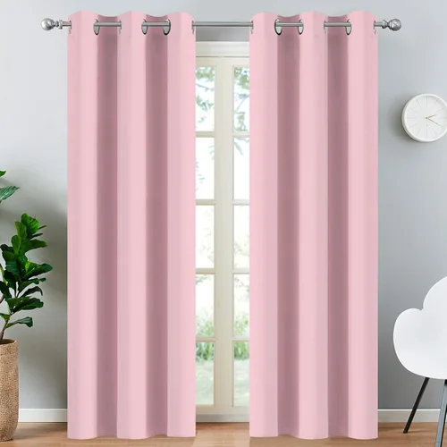 Vista 37 de Yakamok Cortinas opacas para dormitorio, aislamiento térmico, cortinas de oscurecimiento de habitación para sala de estar, juego de 2 paneles