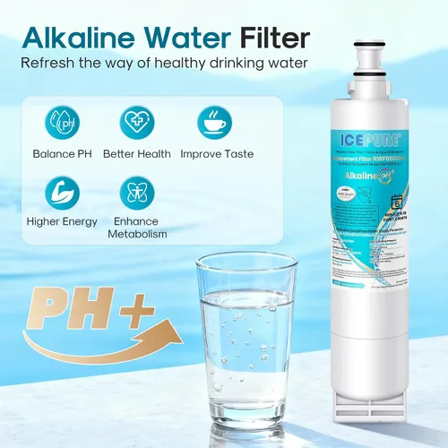 Vista 4 de ICEPURE Alkaline 4396508 Filtro de agua para refrigerador de reemplazo para EDR5RXD1, EveryDrop Filtro 5, Whirlpool 4396510, 4392857, 4396547, 9085