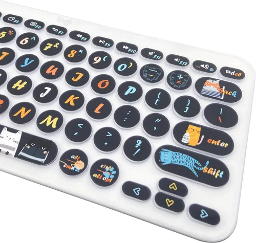 Vista 6 de Logitech K380/Pebble Keys 2 K380s - Funda de silicona para teclado multidispositivo, gato