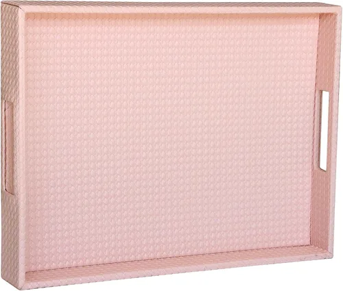 Vista 11 de HofferRuffer Bandeja rectangular de servir con asas con agujeros para mesa de café, desayuno, té, comida, bandeja de servicio para mostrador