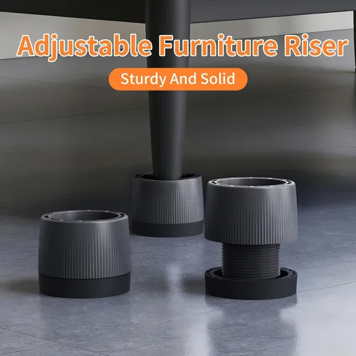 Vista 2 de Elevadores de sofá ajustables, elevadores de muebles resistentes para sofá, silla, patas de mesa, paquete de 4 elevadores de cama de ABS