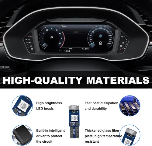 Vista 3 de Augeny - 20 unidades de luces LED T5 para salpicadero de coche, bombilla LED de alta luminosidad 3030-3SMD con enchufe giratorio, bombilla LED