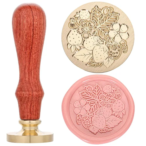 Vista 11 de Yoption Sello de cera de rama de olivo, cabeza de latón vintage, sello de cera de sellado de empuñadura de madera para boda, Navidad, fiesta