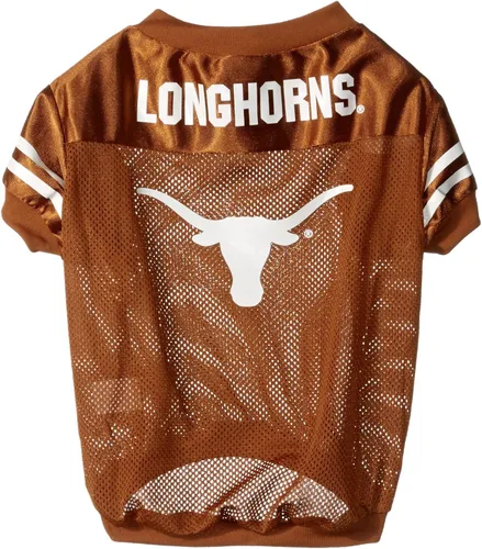 Vista 11 de NCAA TEXAS LONGHORNS - Camiseta de fútbol para perro, talla L, color granate y blanco, a rayas