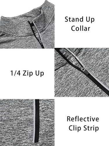 Vista 5 de Sudadera de manga larga con forro polar UPF50+ para hombre, con cremallera de un cuarto, sudadera de golf