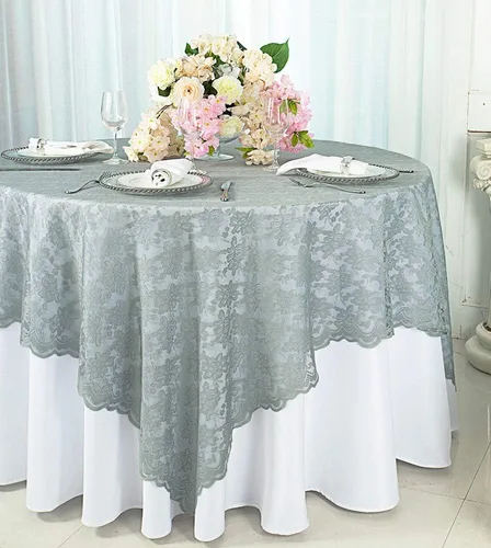 Vista 7 de Superposiciones cuadradas de encaje de 54 pulgadas, manteles de encaje, manteles de encaje, manteles de encaje para decoración de bodas, eventos