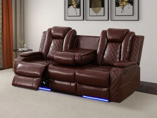 Vista 39 de Juego de sofás reclinables eléctricos, juegos de muebles de sala de estar, sofá reclinable eléctrico moderno negro, sofá biplaza y silla