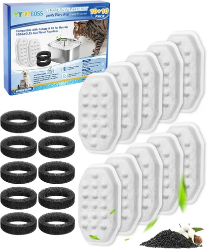 Vista 11 de Repuesto de filtro de fuente de agua para gatos compatible con Rellaty de acero inoxidable de 108 oz/3.2 L, dispensador automático de agua