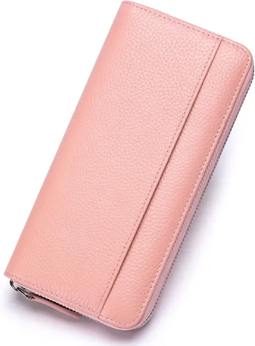 Vista 14 de RFID Blocking Womens Zipper Wallet Leather Large Capacity Billfold Clutch Zip Around Wallets for Women