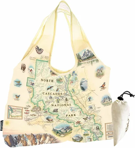 Vista 14 de Xplorer Maps Bolsa con asas – Bolsa de compras reutilizable para comestibles, plegable y lavable de nailon, resistente y compacta