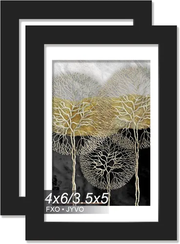 Vista 139 de Fxojyvo Marco de Fotos de 4x6, Muestra Foto de 3.5x5 con Paspartú o 4 x 6 Sin Paspartú, Liviano y de Alta Transparencia Marco de 4 por 6 para Pared