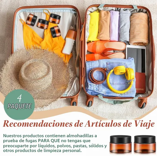 Vista 5 de SATINIOR 100 tarros de plástico con tapas, recipientes pequeños, tapas de boca ancha, pequeños recipientes de plástico para loción, crema, diamantes