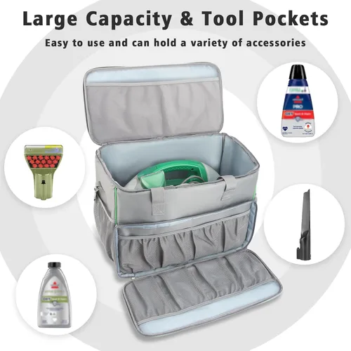 Vista 3 de Bolsa de transporte para Bissell Little Green Machine 1400B, gran capacidad Gris