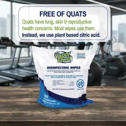 Vista 4 de Vapor Fresh Toallitas desinfectantes – 1200 unidades x 4 rollos (4,800 toallitas en total) desinfectante de grado comercial alimentado por plantas