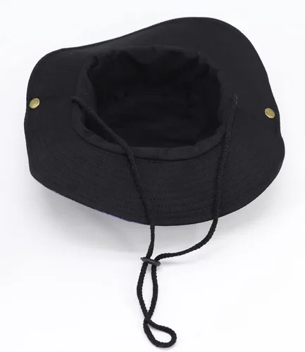 Vista 4 de Sombrero de pescador para hombre y mujer, de ala ancha, sombrero de safari, plegable, protección UV, playa, viajes, pesca, senderismo, sombrero