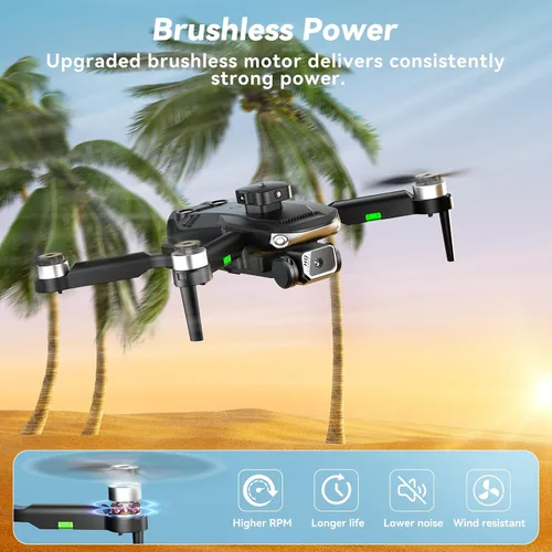 Vista 3 de Drone with Camera for Adults 1080P, Brushless Motor Drone with 3 Batteries, Optical Flow Hold, Obstacle Avoidance, Follow Me Mode, 90° Adjustable