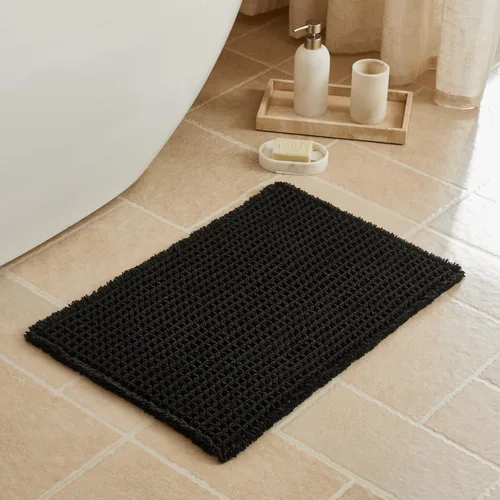 Vista 100 de Triohero Tapete de baño con diseño de gofre, tapete de baño pequeño y bohemio, antideslizante, lavable, ultra suave, súper absorbente, de secado