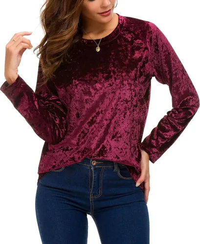 Vista 3 de Camiseta de terciopelo vintage para mujer