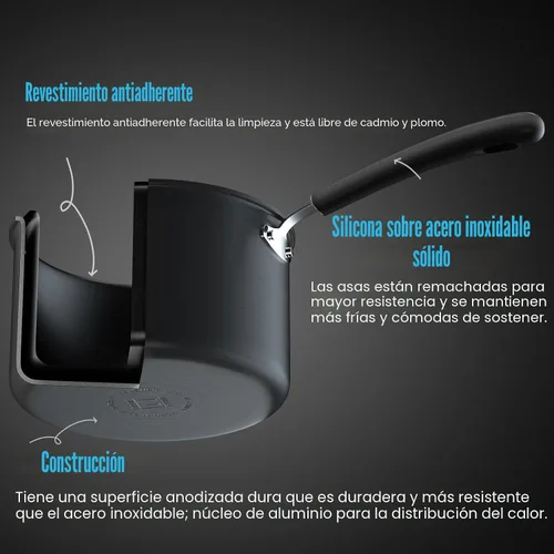 Vista 7 de Cook N Home Olla antiadherente de 10 cuartos de galón con tapa, utensilios