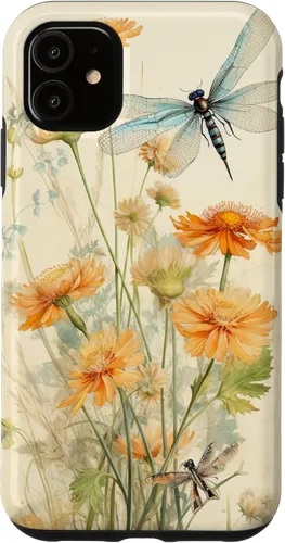 Vista 8 de Cute Vintage Illustration Daisy Flowers Dandelion Dragonfly Case for iPhone 17