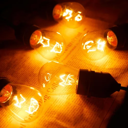 Vista 4 de Minetom Bombillas incandescentes Edison S14, paquete de 20 unidades, 11 W, blanco cálido Base E26, bombillas de repuesto para tiras de luces