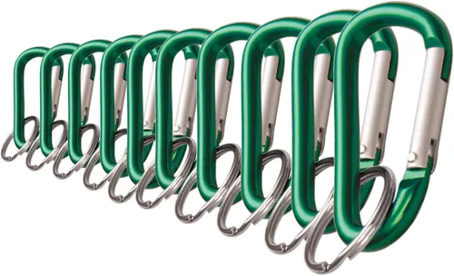 Vista 9 de Lucky Line - Mosquetón pequeño de aluminio de 2-3/8 pulgadas, llavero de eslabones en forma de C, llavero niquelado, peso ligero y duradero