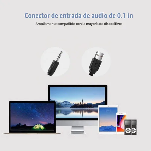 Vista 3 de Barra de sonido, altavoces profesionales de computadora multifunción estéreo envolvente sonido de graves profundos USB con cable