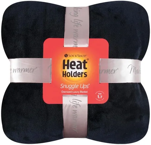 Vista 2 de HEAT HOLDERS - Manta térmica de forro polar de invierno súper suave y cálida de gran tamaño (negro)