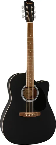 Vista 3 de FA-25CE Dreadnought, diapasón de nogal, golpeador negro, negro Black