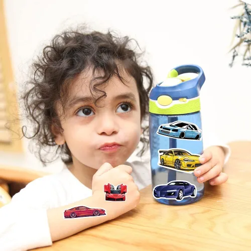 Vista 7 de DULEFUN 100 pegatinas de auto JDM, calcomanías de auto deportivo de carreras de vinilo impermeables para botellas de agua, guitarra, patineta, álbum