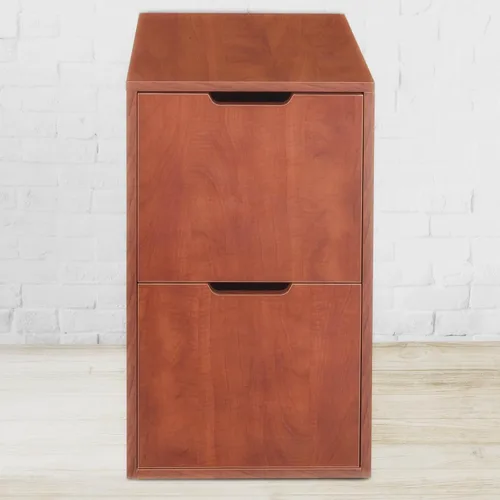 Vista 3 de Niche Mod - Archivador de dos cajones con pedestal independiente, color cereza