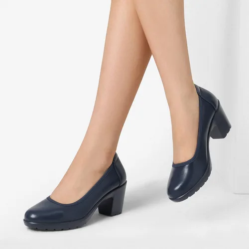 Vista 6 de DREAM PAIRS Zapatos de tacón bajo para mujer, con puntera cerrada, cómodos, con punta redonda, para boda