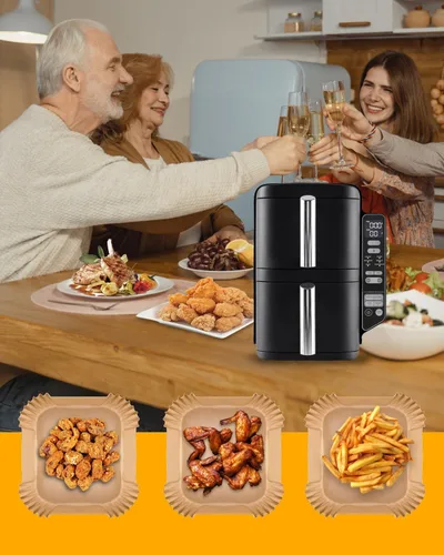 Vista 7 de 130 forros desechables para freidora de aire compatibles con Ninja DoubleStack