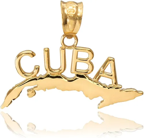 Vista 2 de Collar con colgante de Cuba de oro amarillo de 10 quilates
