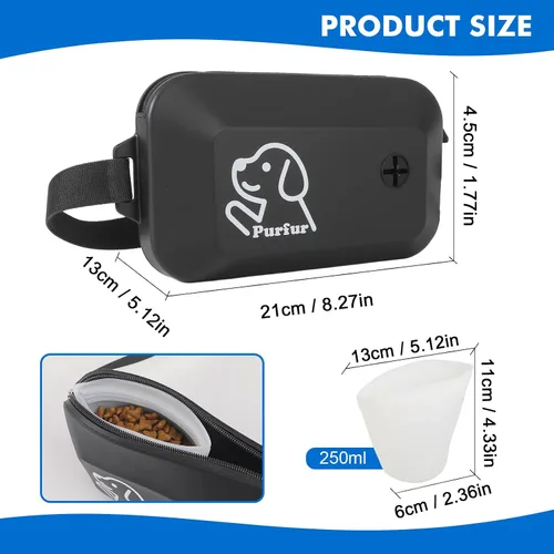 Vista 4 de Bolsa de golosinas para perros con soporte para bolsa de excrementos y clicker – Silicona impermeable, cinturón ajustable para entrenamiento