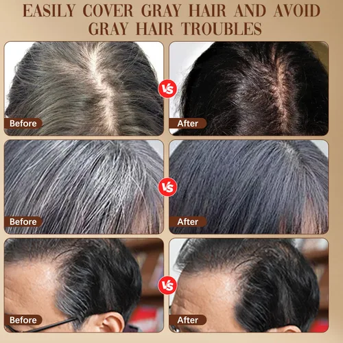 Vista 10 de Barra y peine 2 en 1 para teñir el cabello, impermeable y a prueba de sudor, retoque de raíz instantáneo y conveniente para cabello gris, peine
