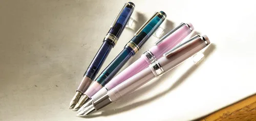 Vista 5 de Pluma estilográfica Sailor SHIKIORI Sansui Yuutsubame (golondrina venida) punta fina mediana 11-2050-301 importación de Japón con lápiz óptico