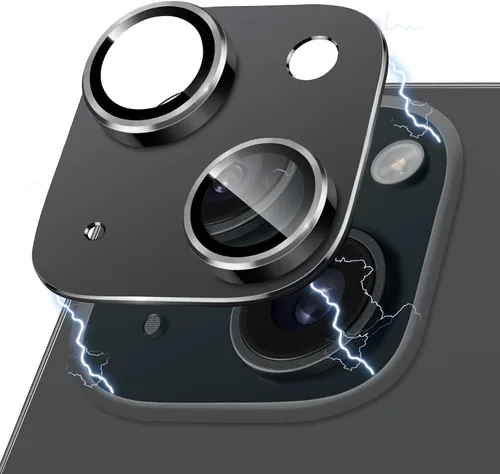 Vista 104 de Protector de Lente de Cámara para iPhone 14 / iPhone 14 Plus Película de Cubierta de Cámara de Metal, Vidrio Templado 9H, Antiarañazos, Compatible