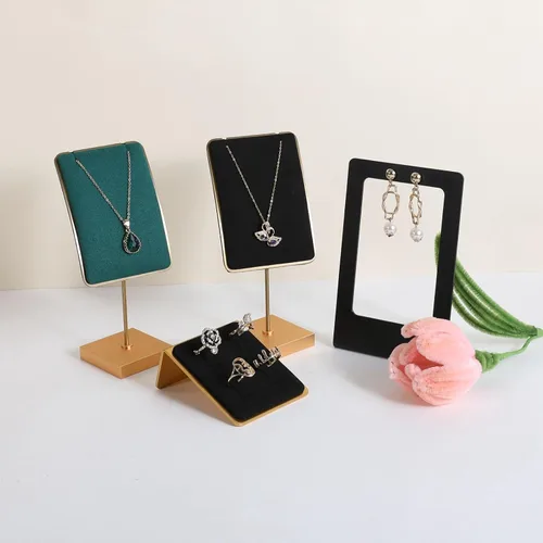 Vista 5 de GemeShou Soporte de anillo de joyería negro para mujeres, exhibición de anillo minorista, organizador de almacenamiento de anillo de terciopelo