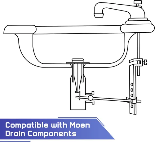 Vista 7 de Enhon Tapones emergentes compatibles con componentes de drenaje Moen, émbolo de drenaje cromado para lavabo de baño, 4-7/8 pulgadas de alto