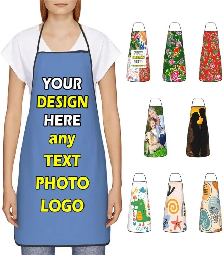 Vista 32 de Delantales impermeables personalizados para diseñar tu propia foto logotipo texto para cocinar hornear 28.3 x 20.4 pulgadas