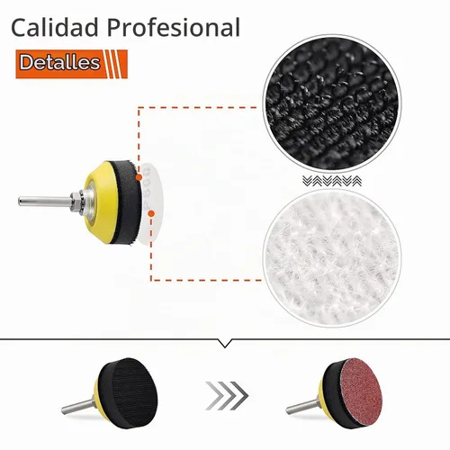 Vista 5 de Tshya Juego variado de 240 discos de lijado de 2 pulgadas para amoladora de taladro, herramientas rotativas con 2 placas de soporte de vástago