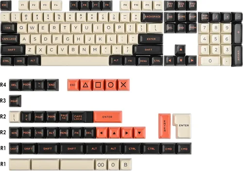 Vista 18 de Fogruaden Juego de teclas PBT, teclas personalizadas de perfil cereza para teclas de teclado mecánico (9009)