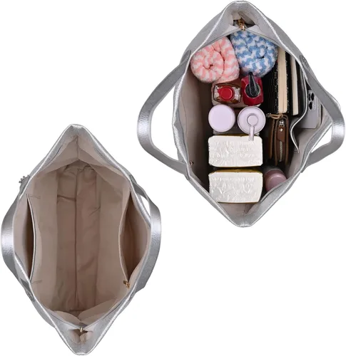 Vista 5 de GAYI URBAN - Bolsa de mano con purpurina para mujer, bolso de mano de oropel brillante, bolso de hombro grande con lentejuelas